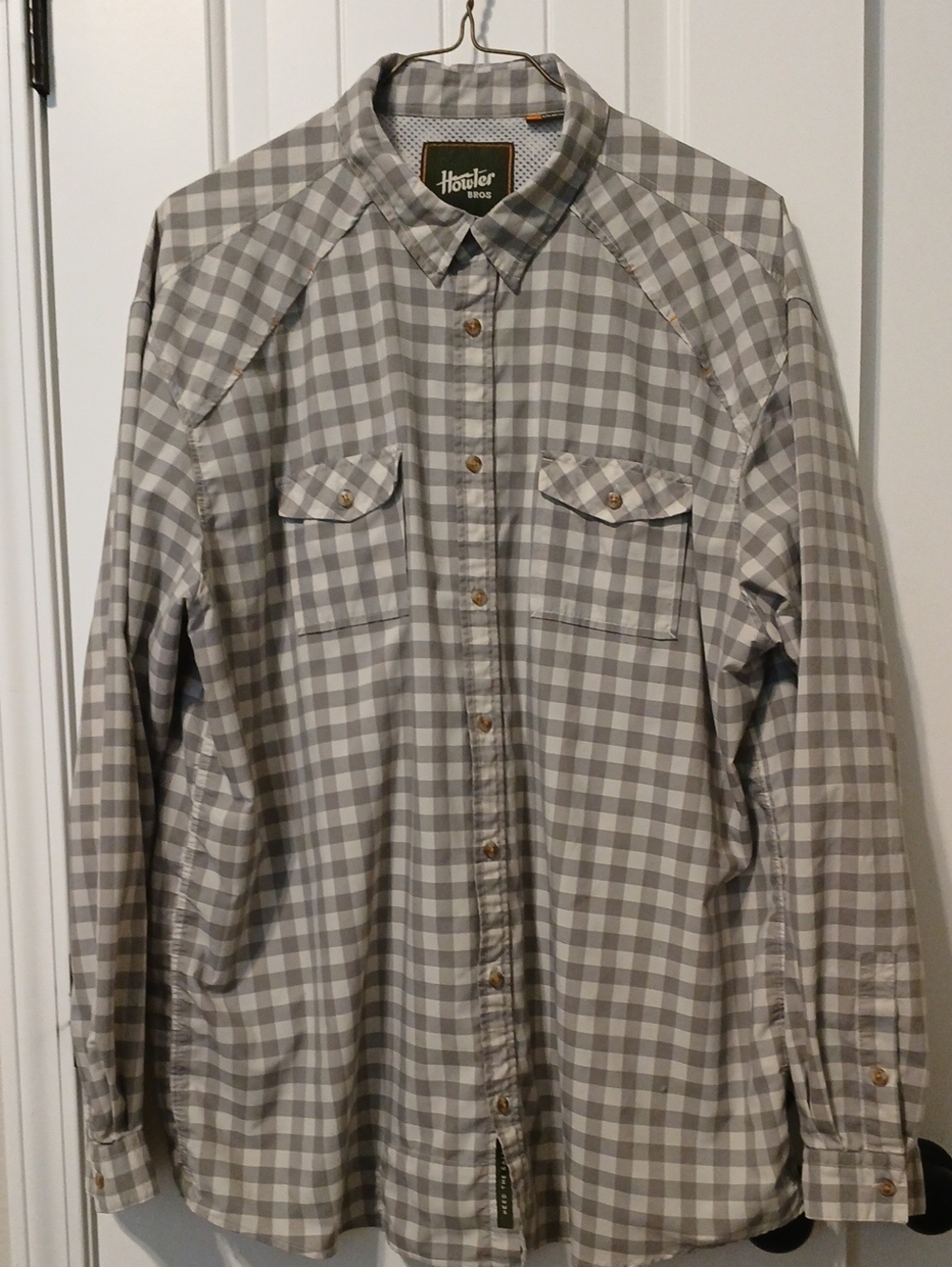 Howler Brothers Beige and White Plaid Button-Up Shirt
